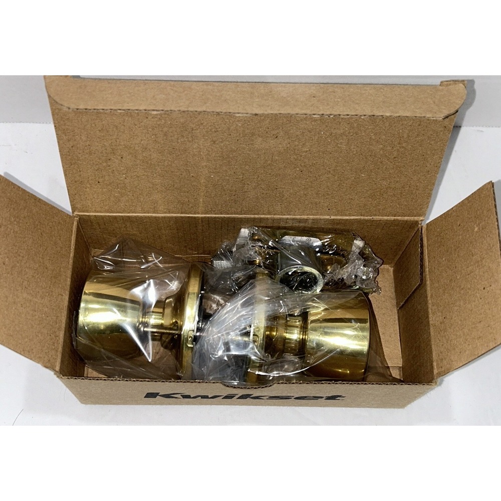 Kwikset Abbey Polished Brass Passage Hall/Closet Door Knob (97200-828) Brand New